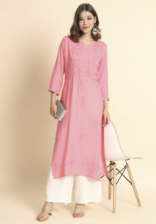 Picture of Elegant Rayon Burly Wood Kurtis & Tunic