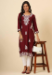 Picture of Well Formed Rayon Maroon Kurtis & Tunic