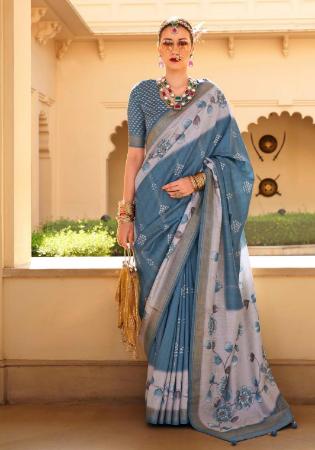 Picture of Enticing Silk Slate Grey Saree