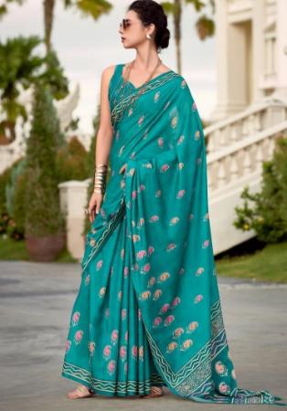 Picture of Superb Silk Dark Cyan Saree