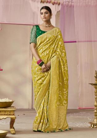 Picture of Grand Silk Dark Golden Rod Saree