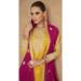 Picture of Chiffon Golden Rod Straight Cut Salwar Kameez