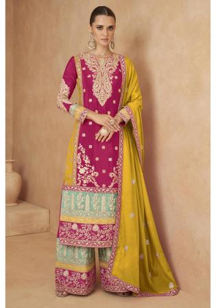 Picture of Classy Chiffon Brown Straight Cut Salwar Kameez