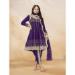 Picture of Net & Silk Purple Straight Cut Salwar Kameez