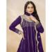 Picture of Net & Silk Purple Straight Cut Salwar Kameez