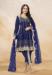 Picture of Net & Silk Midnight Blue Straight Cut Salwar Kameez