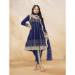 Picture of Net & Silk Midnight Blue Straight Cut Salwar Kameez