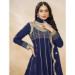 Picture of Net & Silk Midnight Blue Straight Cut Salwar Kameez