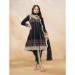 Picture of Net & Silk Black Straight Cut Salwar Kameez