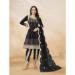 Picture of Net & Silk Black Straight Cut Salwar Kameez