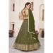 Picture of Wonderful Georgette Dark Olive Green Lehenga Choli