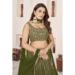 Picture of Wonderful Georgette Dark Olive Green Lehenga Choli