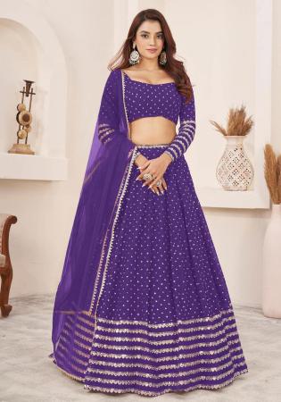 Picture of Superb Georgette Dark Slate Blue Lehenga Choli