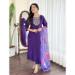 Picture of Chiffon Dark Slate Blue Readymade Salwar Kameez