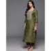 Picture of Chiffon Dark Olive Green Readymade Salwar Kameez