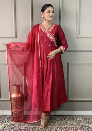 Picture of Radiant Chiffon Maroon Readymade Salwar Kameez