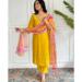 Picture of Excellent Chiffon Golden Readymade Salwar Kameez