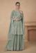 Picture of Chiffon Dark Sea Green Straight Cut Salwar Kameez