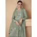 Picture of Chiffon Dark Sea Green Straight Cut Salwar Kameez