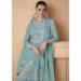 Picture of Chiffon Cadet Blue Straight Cut Salwar Kameez