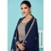 Picture of Georgette Navy Blue Straight Cut Salwar Kameez