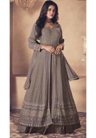 Picture of Delightful Georgette Dim Gray Anarkali Salwar Kameez