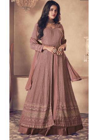 Picture of Excellent Georgette Rosy Brown Anarkali Salwar Kameez