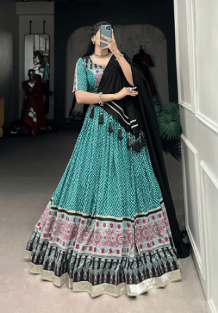 Picture of Appealing Rayon Cadet Blue Lehenga Choli