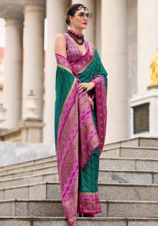 Picture of Fascinating Silk Dark Green Saree