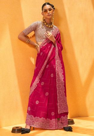 Picture of Well Formed Georgette Deep Pink Saree