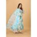 Picture of Rayon & Cotton Light Steel Blue Readymade Salwar Kameez