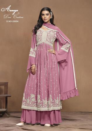 Picture of Georgette Pale Violet Red Anarkali Salwar Kameez