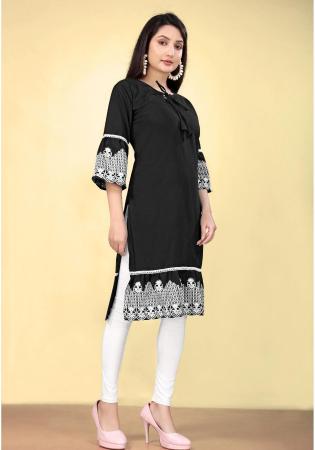 Picture of Wonderful Cotton Black Kurtis & Tunic