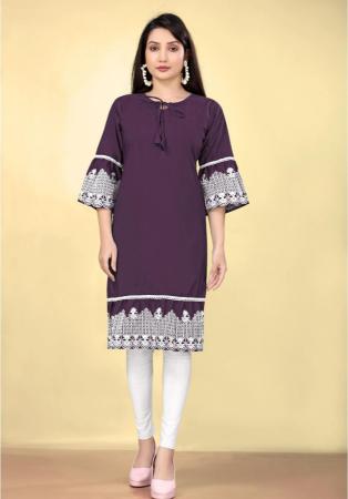 Picture of Nice Cotton Purple Kurtis & Tunic