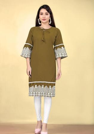 Picture of Gorgeous Cotton Green Kurtis & Tunic