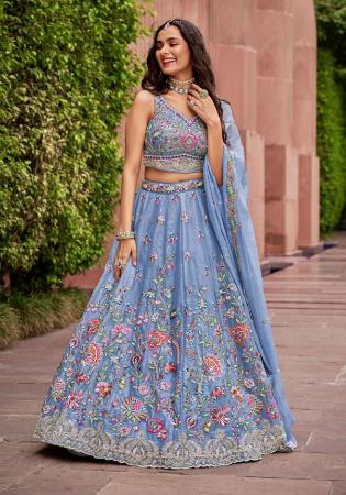 Picture of Sightly Rayon Light Steel Blue Lehenga Choli