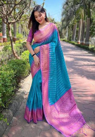 Picture of Magnificent Silk Dark Slate Blue Saree