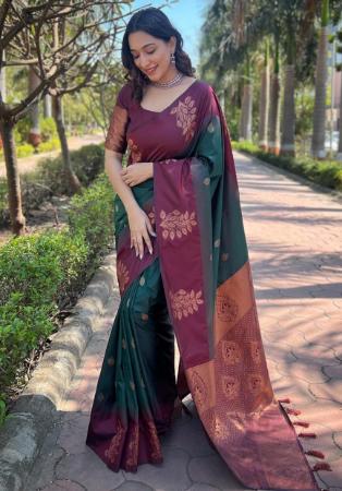 Picture of Gorgeous Silk Sea Green Saree