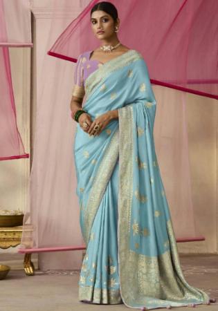 Picture of Gorgeous Silk Cadet Blue Saree