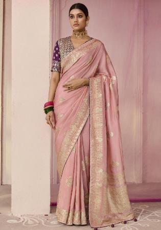 Picture of Good Looking Silk Pink Saree