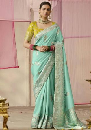 Picture of Nice Silk Dark Sea Green Saree