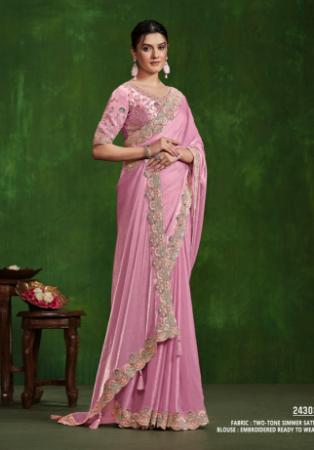 Picture of Delightful Silk Rosy Brown Saree