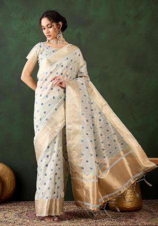 Picture of Amazing Organza Light Blue Saree