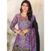 Picture of Delightful Cotton Plum Readymade Salwar Kameez