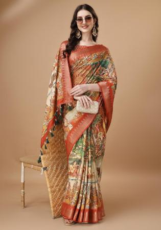 Picture of Charming Silk Tomato Saree