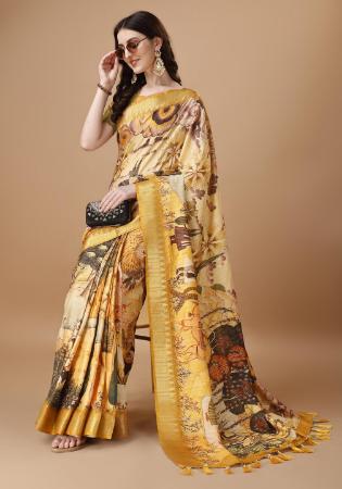 Picture of Shapely Silk Sandy Brown Saree