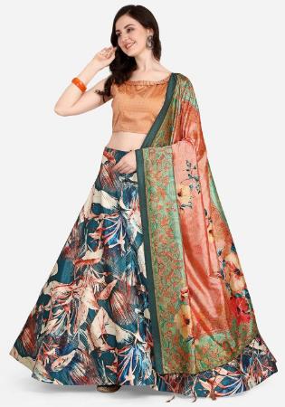 Picture of Magnificent Silk Cadet Blue Lehenga Choli