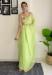 Picture of Excellent Georgette Yellow Green Saree