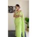 Picture of Excellent Georgette Yellow Green Saree