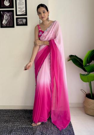 Picture of Appealing Georgette Pink Saree